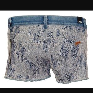 Joe's Jeans Women's Light Blue Lace Overlay Denim Shorts